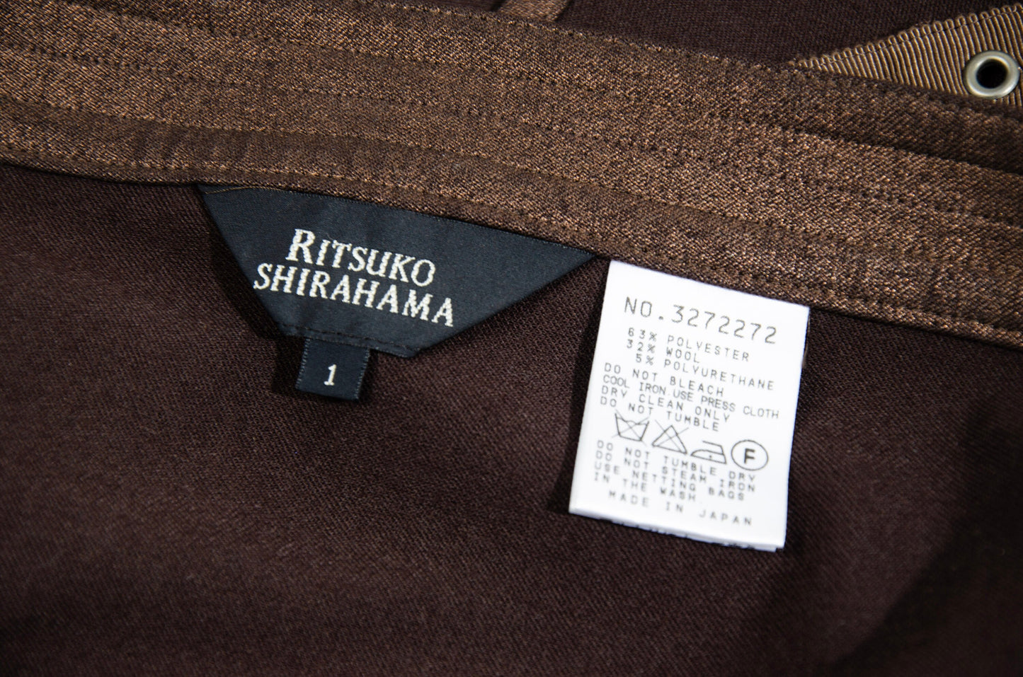 Vintage Ritsuko Shirahama mini wrap skirt with leather ties