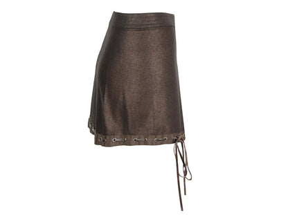 Vintage Ritsuko Shirahama mini wrap skirt with leather ties