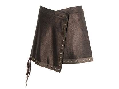 Vintage Ritsuko Shirahama mini wrap skirt with leather ties