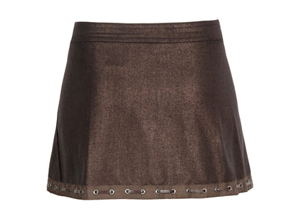 Vintage Ritsuko Shirahama mini wrap skirt with leather ties