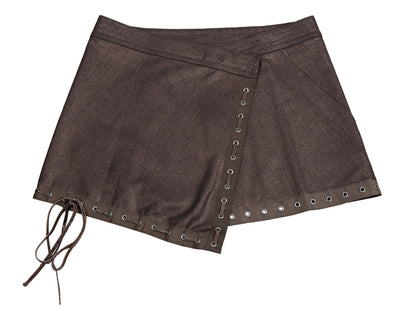 Vintage Ritsuko Shirahama mini wrap skirt with leather ties