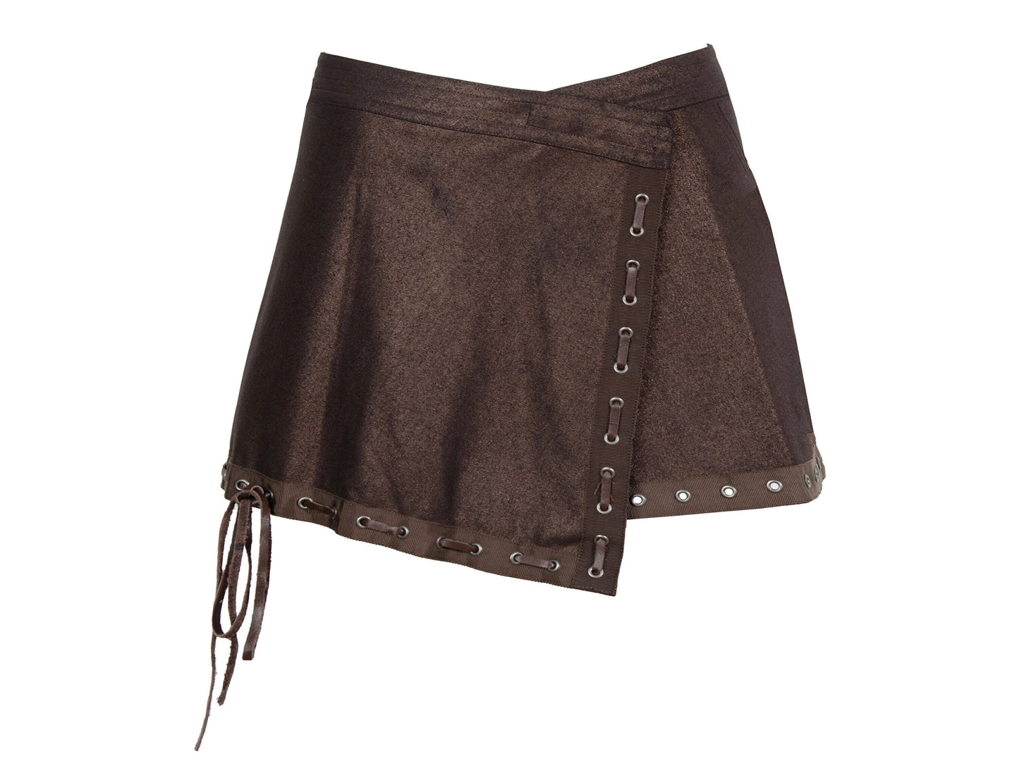 Vintage Ritsuko Shirahama mini wrap skirt with leather ties