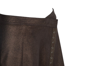Vintage Ritsuko Shirahama mini wrap skirt with leather ties