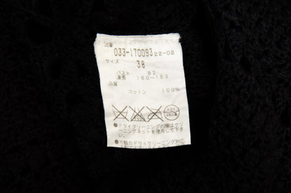 90s Novespazio black crochet top and skirt two piece set / Made in Japan