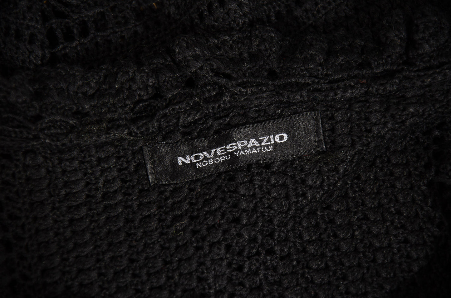 90s Novespazio black crochet top and skirt two piece set / Made in Japan