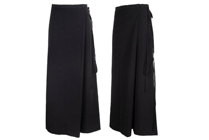 90s Yohji Yamamoto "I wish" black wool skirt pants / Made in Japan
