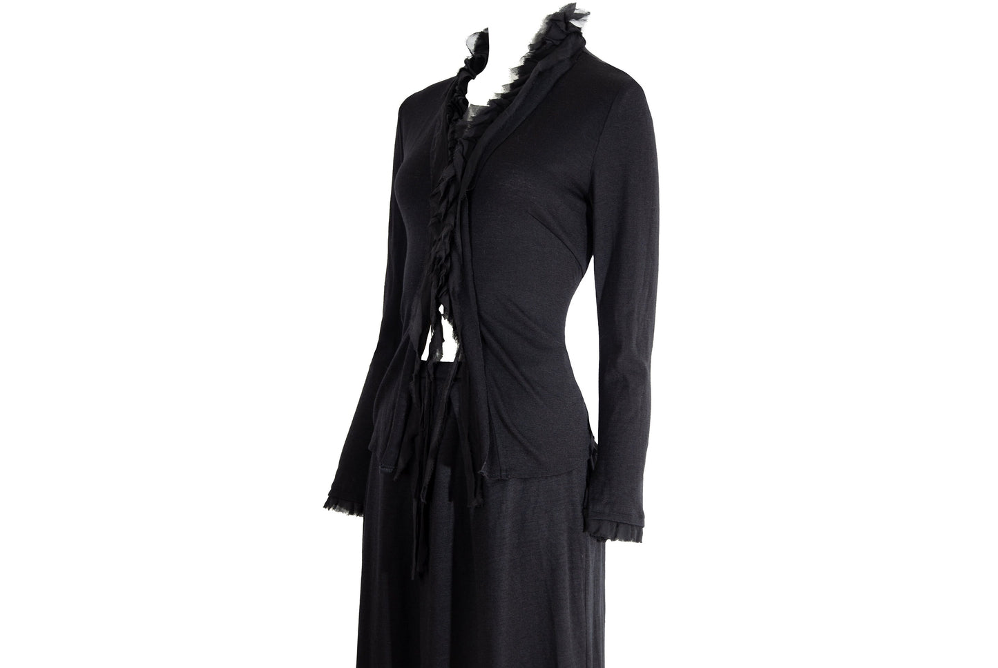 Vintage Ritsuko Shirahama wool and silk minimalist two piece set / Made in Japan