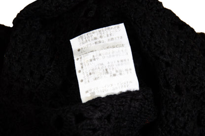 90s Novespazio black crochet top and skirt two piece set / Made in Japan