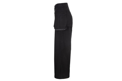 Vintage Atsuro Tayama black overskirt wide leg pants / Made in Japan