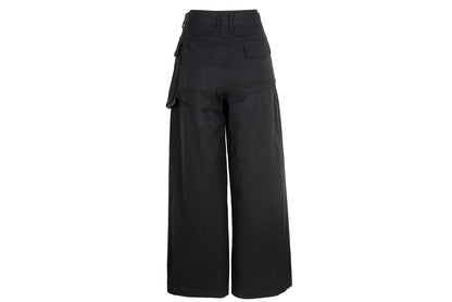 Vintage Atsuro Tayama black overskirt wide leg pants / Made in Japan