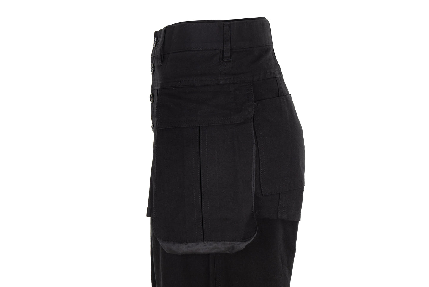 Vintage Atsuro Tayama black overskirt wide leg pants / Made in Japan