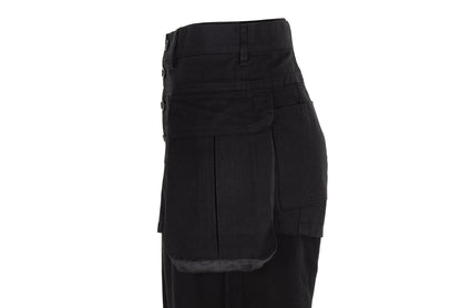 Vintage Atsuro Tayama black overskirt wide leg pants / Made in Japan