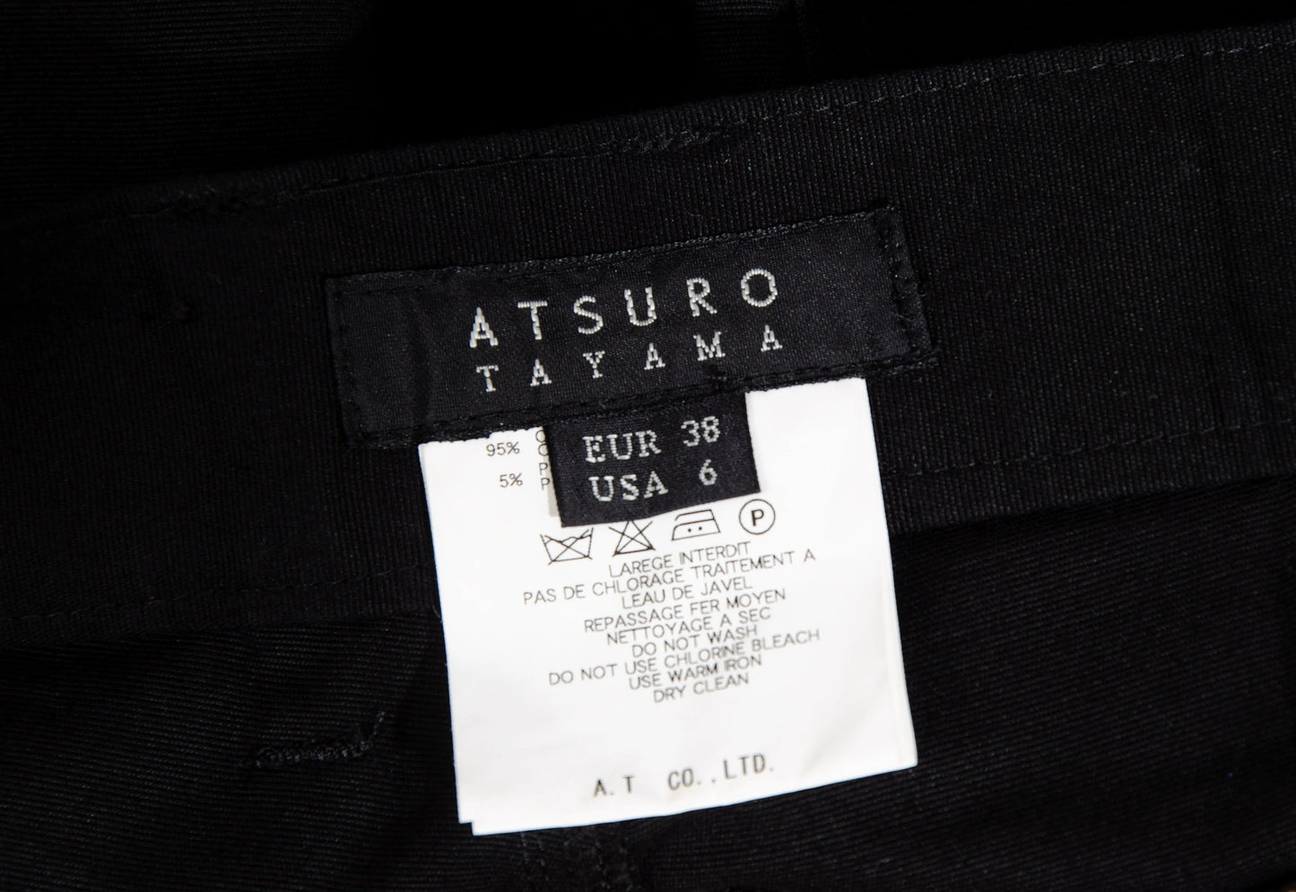 Vintage Atsuro Tayama black overskirt wide leg pants / Made in Japan