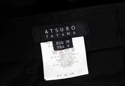 Vintage Atsuro Tayama black overskirt wide leg pants / Made in Japan