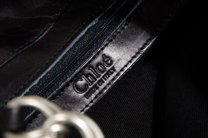 Vintage Chloé by Phoebe Philo black leather chain strap bag / 2004 Chloé leather and oversized chains bag / Made in Italy