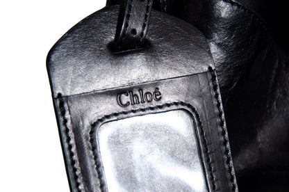 Vintage Chloé by Phoebe Philo black leather chain strap bag / 2004 Chloé leather and oversized chains bag / Made in Italy