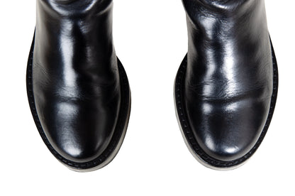 Ann Demeulemeester black leather "Stan" riding boots / Made in Italy