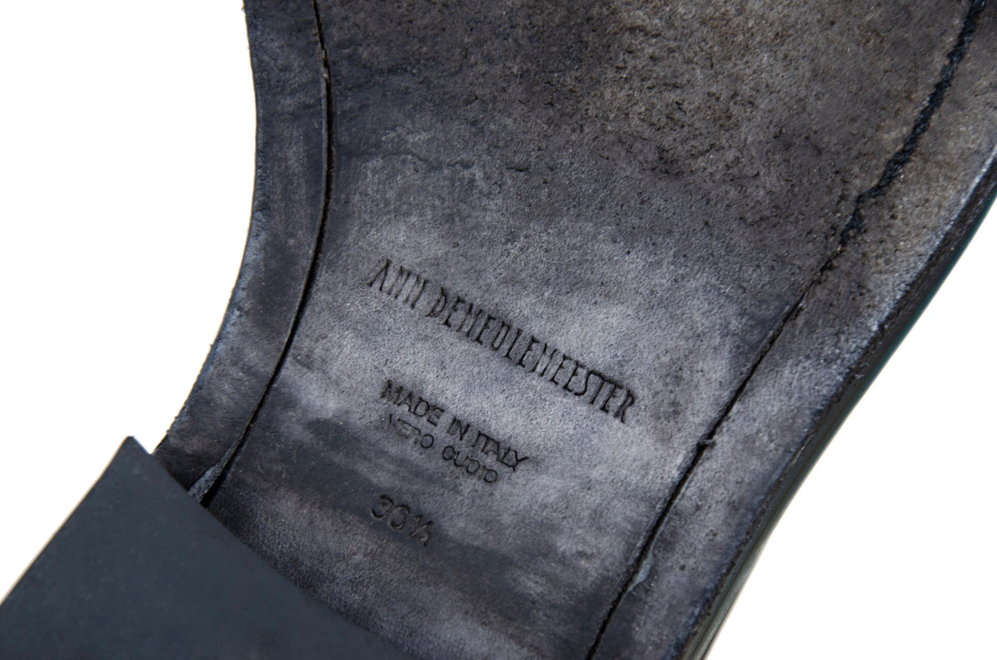Ann Demeulemeester black leather "Stan" riding boots / Made in Italy