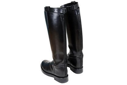 Ann Demeulemeester black leather "Stan" riding boots / Made in Italy