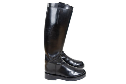 Ann Demeulemeester black leather "Stan" riding boots / Made in Italy