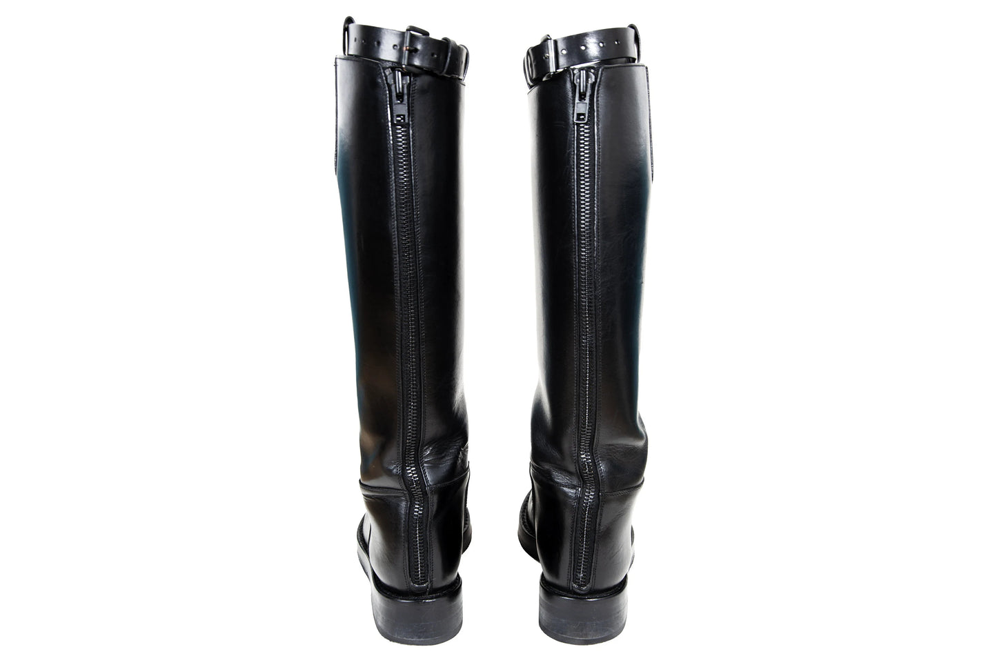 Ann Demeulemeester black leather "Stan" riding boots / Made in Italy