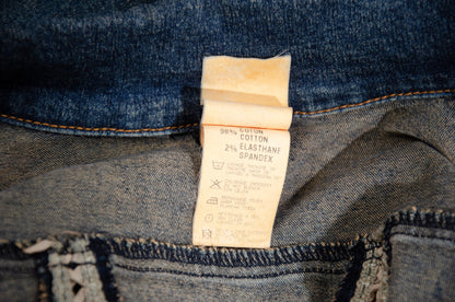 2000s Plein Sud two piece denim set / Jacket and skirt faded denim set / Made in France