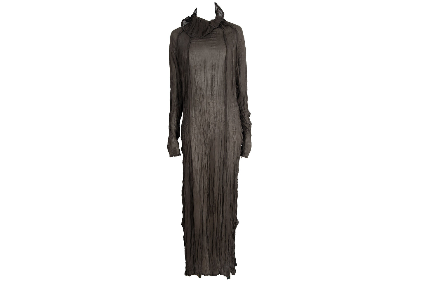 90s pure silk avant garde floor length dress