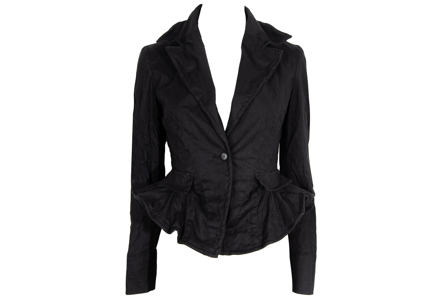 Vintage Ritsuko Shirahama linen and cotton blend wired avant garde bendable jacket