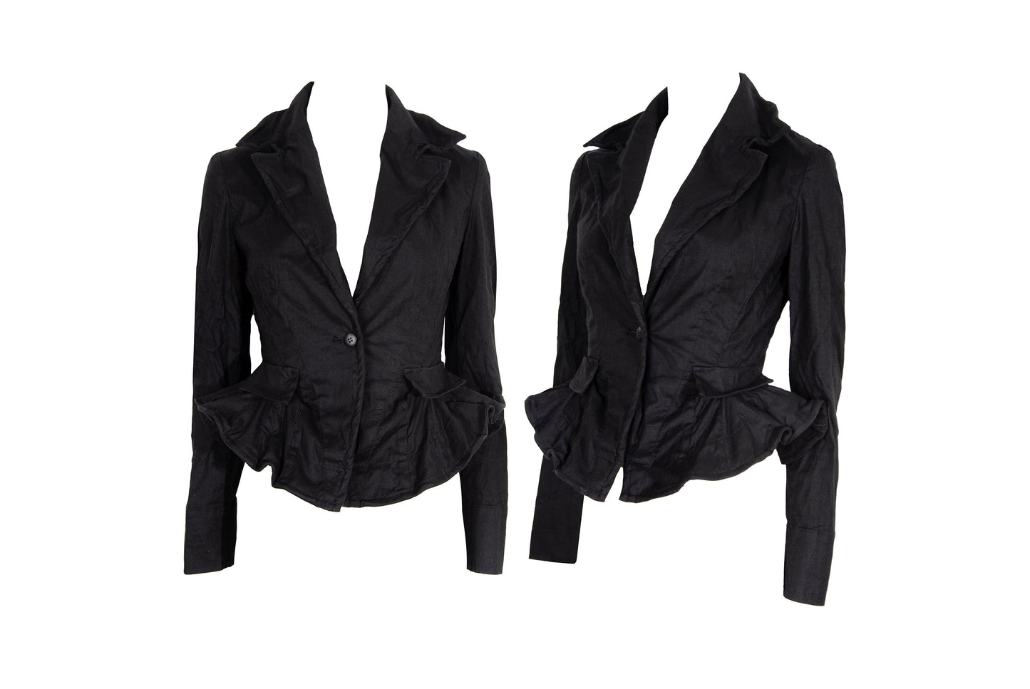 Vintage Ritsuko Shirahama linen and cotton blend wired avant garde bendable jacket