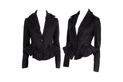 Vintage Ritsuko Shirahama linen and cotton blend wired avant garde bendable jacket