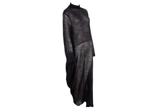 2000s Marithé + François Girbaud mohair knit oversized draped loose fit maxi dress / Made in Italy