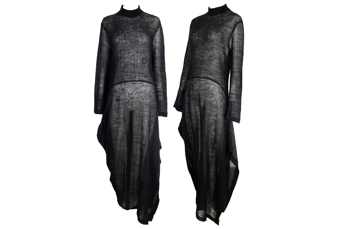 2000s Marithé + François Girbaud mohair knit oversized draped loose fit maxi dress / Made in Italy