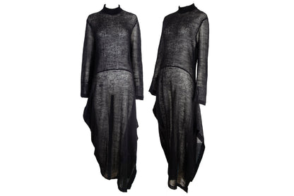 2000s Marithé + François Girbaud mohair knit oversized draped loose fit maxi dress / Made in Italy