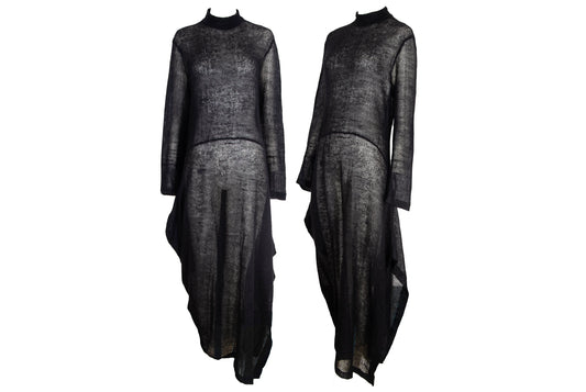 2000s Marithé + François Girbaud mohair knit oversized draped loose fit maxi dress / Made in Italy