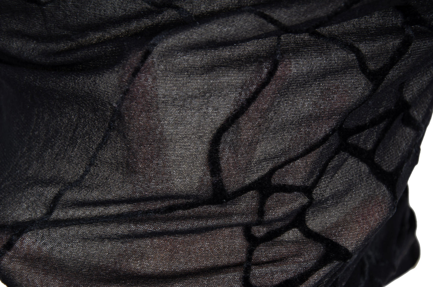 Vintage Plein Sud black marbled spider web mesh sleeveless mock neck top / Made in France