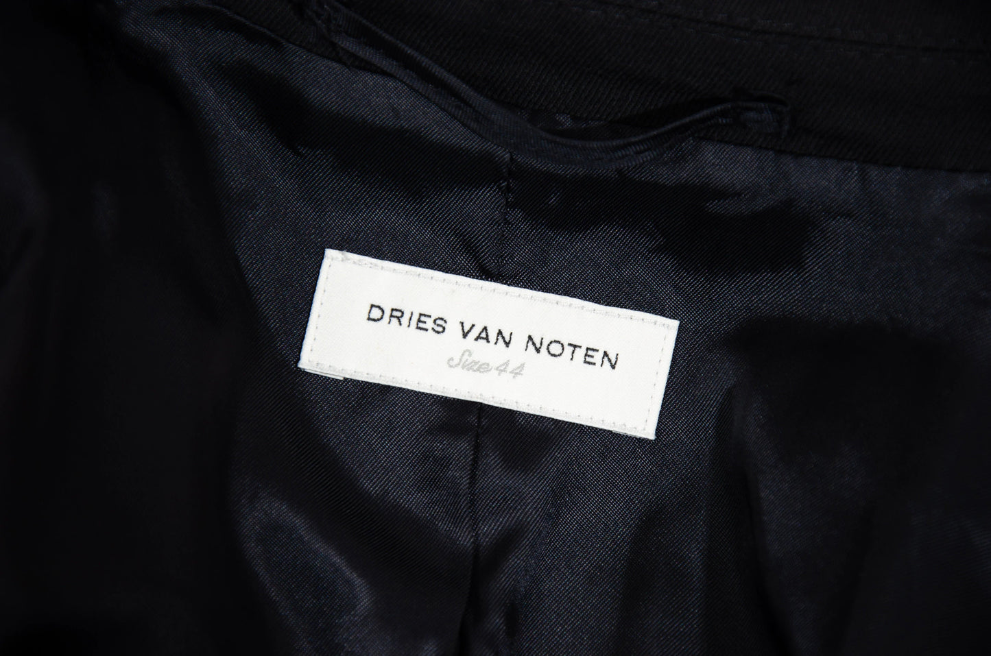 Dries Van Noten black wool asymmetrical wrap tie closure blazer / Made in Belgium