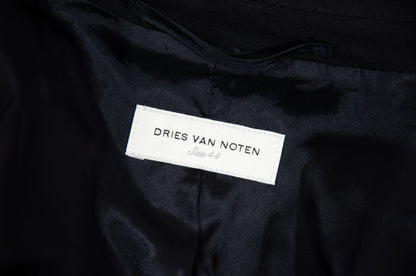 Dries Van Noten black wool asymmetrical wrap tie closure blazer / Made in Belgium