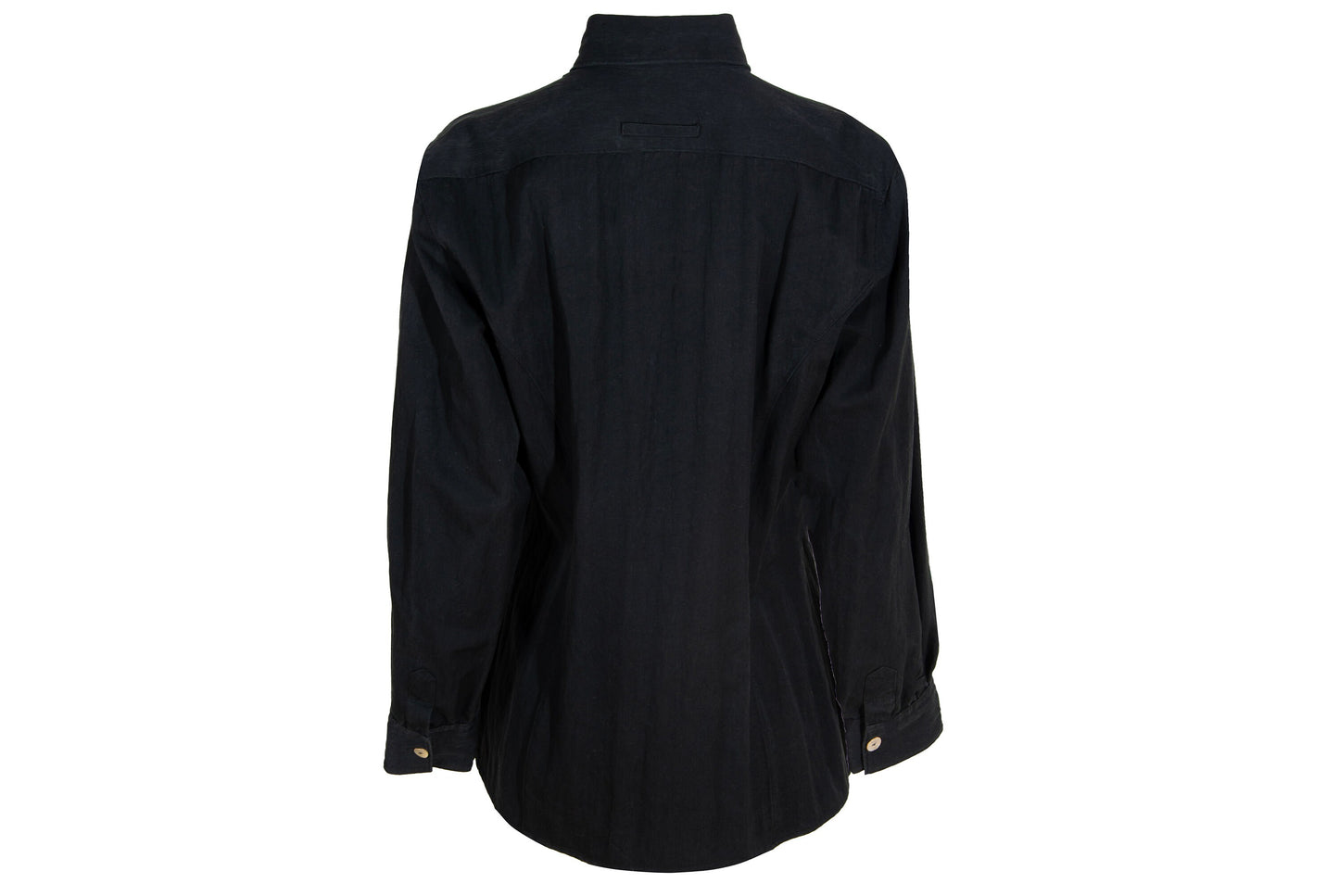 90s Jean Paul Gaultier button up mother of pearl black shirt