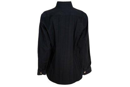 90s Jean Paul Gaultier button up mother of pearl black shirt