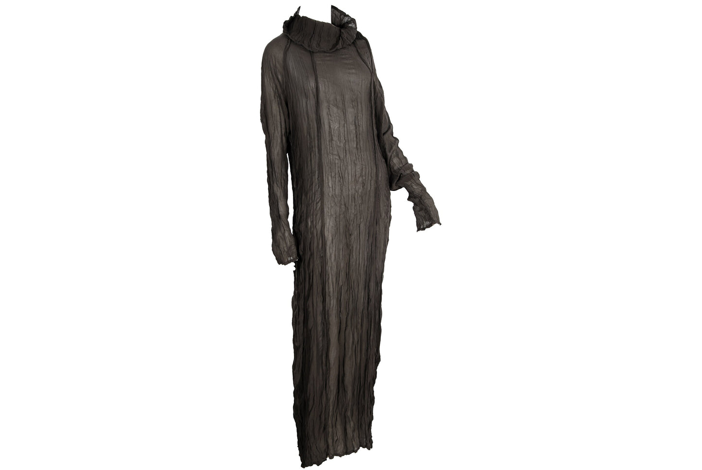 90s pure silk avant garde floor length dress