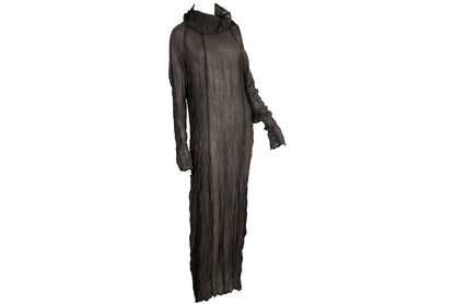 90s pure silk avant garde floor length dress