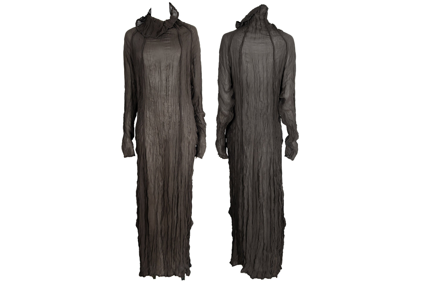 90s pure silk avant garde floor length dress