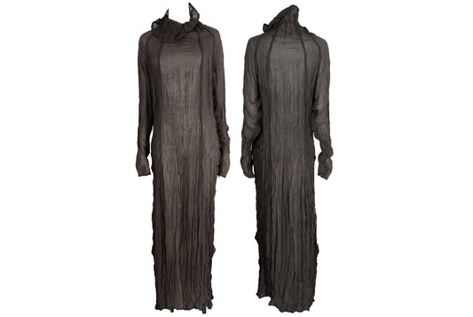 90s pure silk avant garde floor length dress