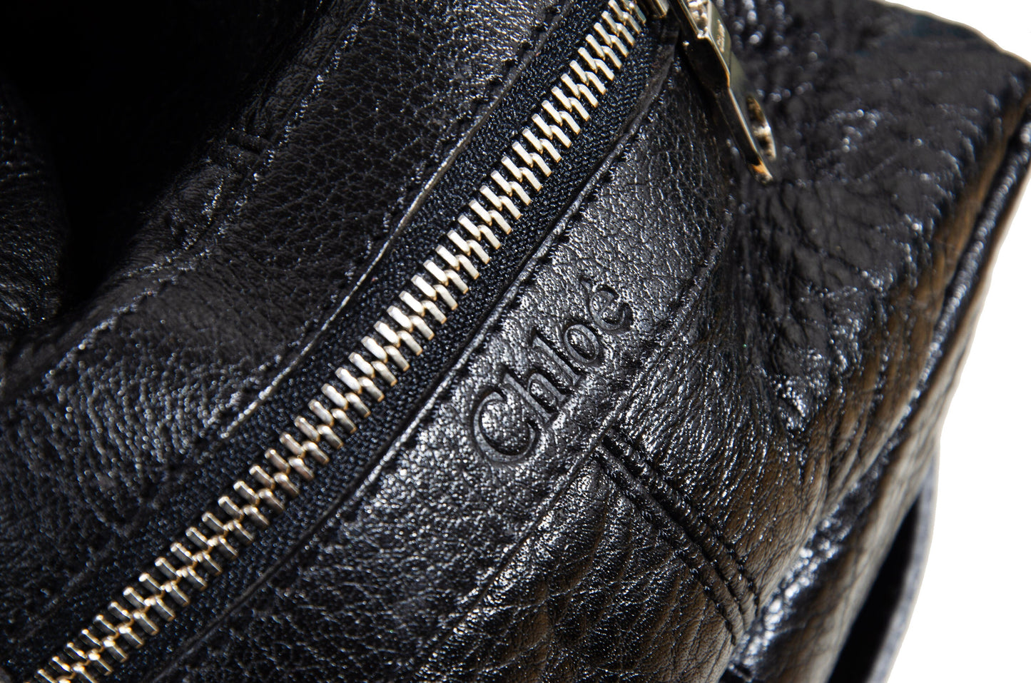 Vintage Chloé by Phoebe Philo black leather chain strap bag / 2004 Chloé leather and oversized chains bag / Made in Italy