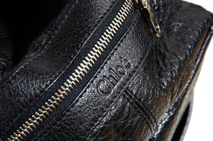 Vintage Chloé by Phoebe Philo black leather chain strap bag / 2004 Chloé leather and oversized chains bag / Made in Italy