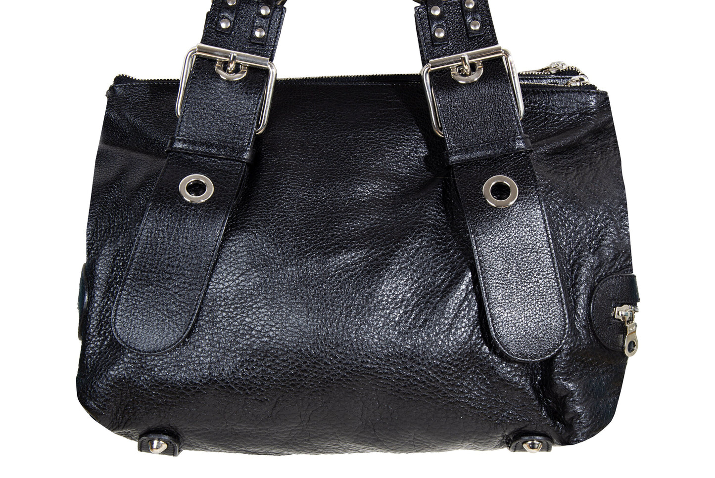 Vintage Chloé by Phoebe Philo black leather chain strap bag / 2004 Chloé leather and oversized chains bag / Made in Italy