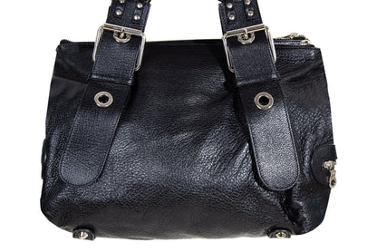 Vintage Chloé by Phoebe Philo black leather chain strap bag / 2004 Chloé leather and oversized chains bag / Made in Italy