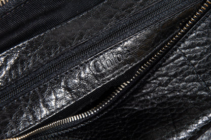 Vintage Chloé by Phoebe Philo black leather chain strap bag / 2004 Chloé leather and oversized chains bag / Made in Italy