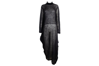 2000s Marithé + François Girbaud mohair knit oversized draped loose fit maxi dress / Made in Italy