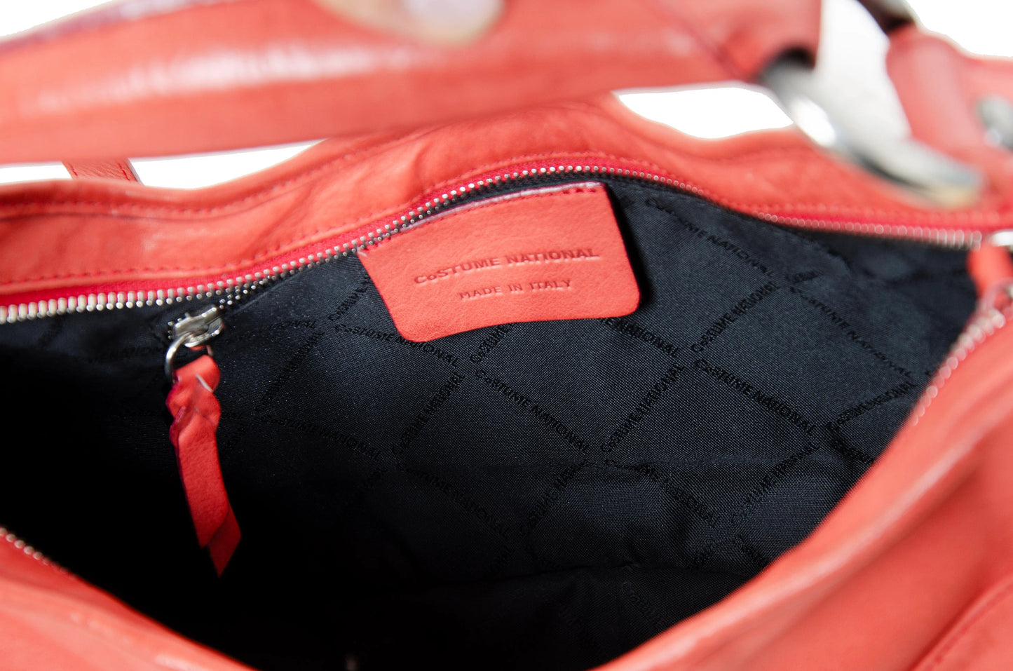 Vintage Costume National leather handbag - Costume National abstract baguette bag - Made in Italy
